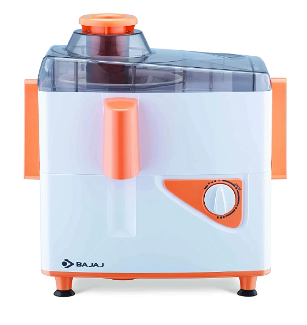 Bajaj Neo JX4 450-Watt Juicer Mixer Grinder with 2 Jars (White/Orange) - 450W, White Orange, 2 Year